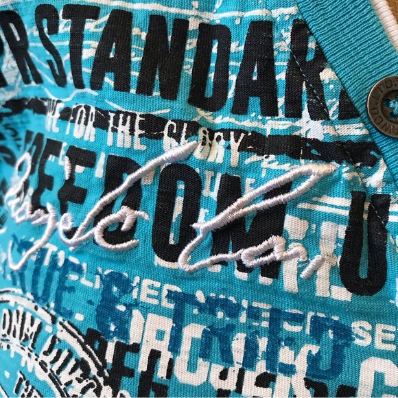 RGSTD Projek blue with white graffiti embroidery tee Size L - Picture 2 of 8